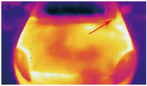 FLIR ONE Pro显示车外进风口的温度状况