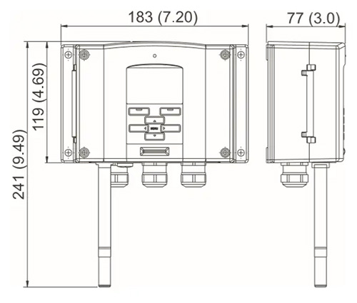 HMT331和HMT3301温湿度变送器外形尺寸