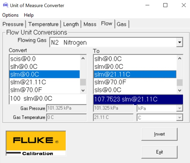 Fluke molbox1+正确理解和设置流量单位中的标准温度是非常重要的